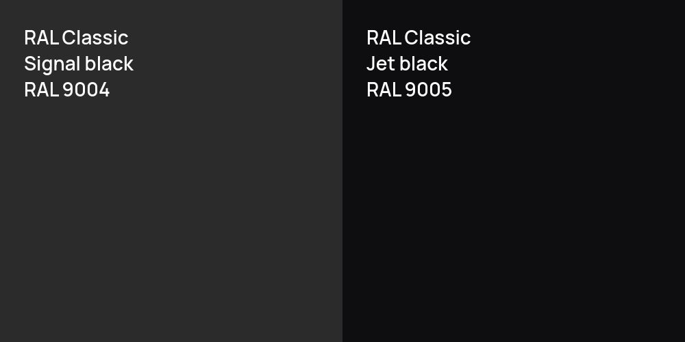 RAL Classic  Signal black vs. RAL Classic  Jet black