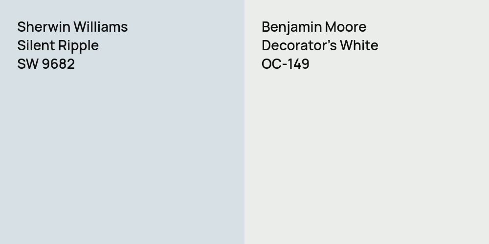 Sherwin Williams Silent Ripple vs. Benjamin Moore Decorator's White