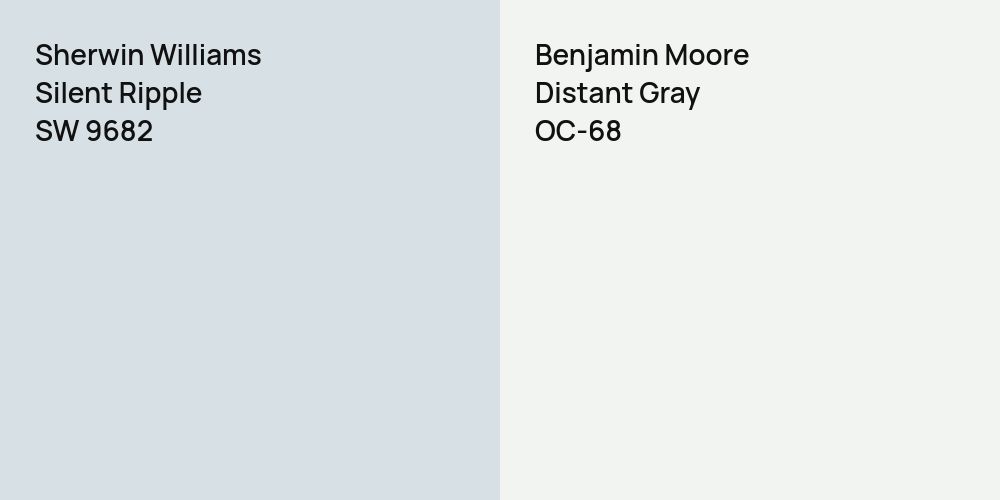 Sherwin Williams Silent Ripple vs. Benjamin Moore Distant Gray