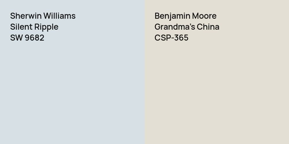 Sherwin Williams Silent Ripple vs. Benjamin Moore Grandma's China