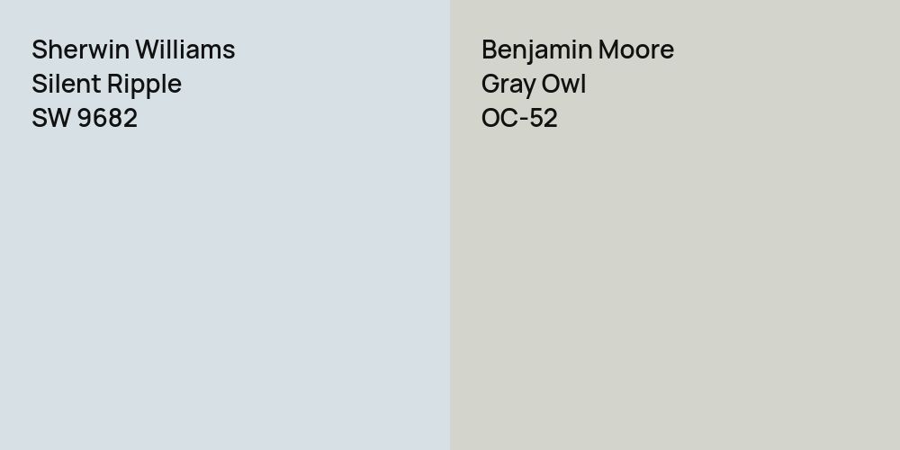 Sherwin Williams Silent Ripple vs. Benjamin Moore Gray Owl