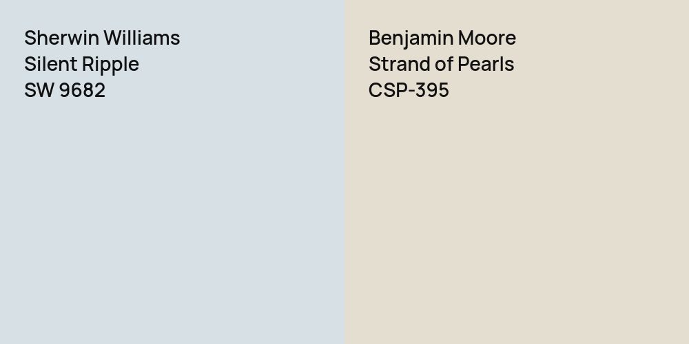 Sherwin Williams Silent Ripple vs. Benjamin Moore Strand of Pearls