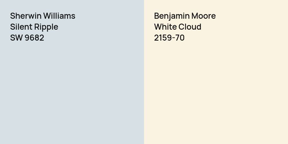 Sherwin Williams Silent Ripple vs. Benjamin Moore White Cloud