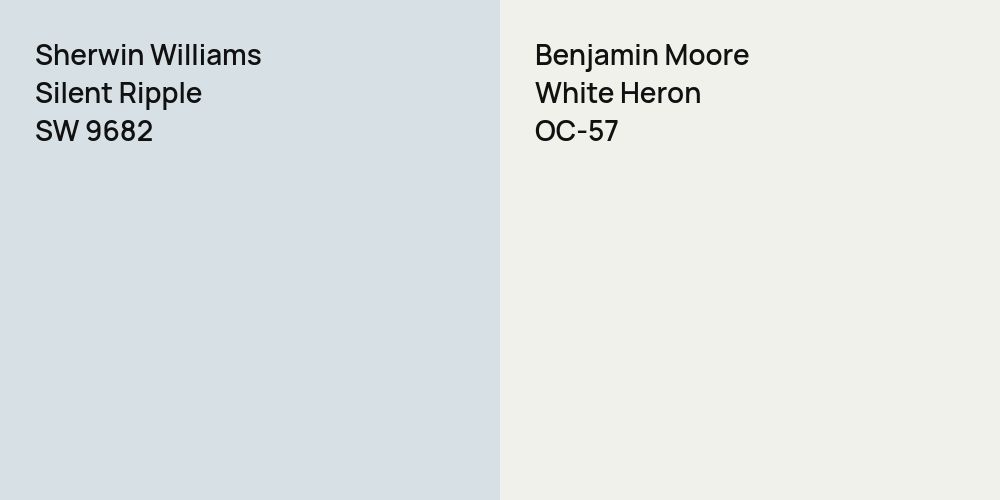 Sherwin Williams Silent Ripple vs. Benjamin Moore White Heron