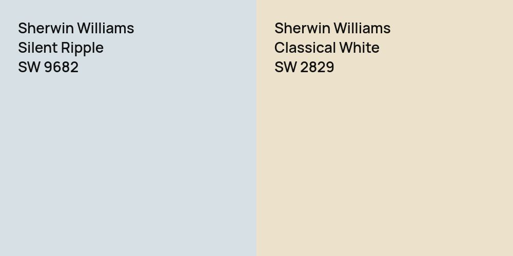 Sherwin Williams Silent Ripple vs. Sherwin Williams Classical White