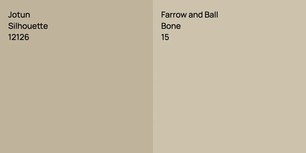 Jotun Silhouette vs. Farrow and Ball Bone