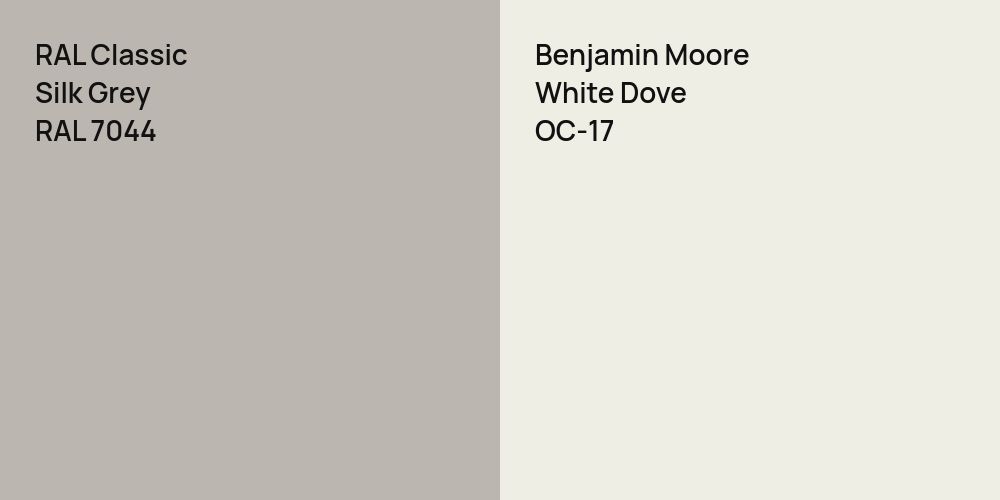 RAL Classic Silk Grey vs. Benjamin Moore White Dove