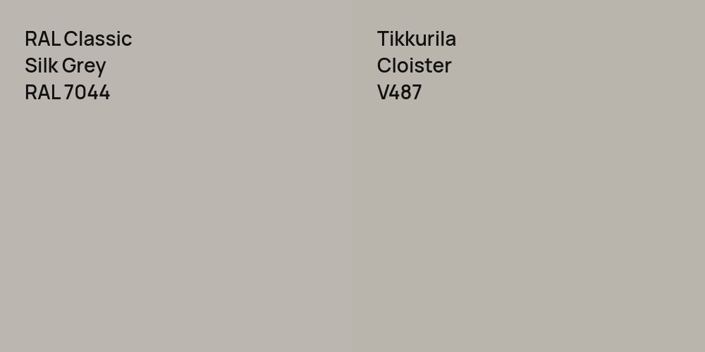 RAL Classic Silk Grey vs. Tikkurila Cloister