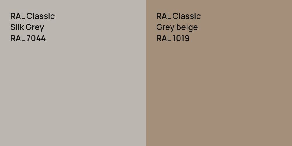 RAL Classic Silk Grey vs. RAL Classic  Grey beige