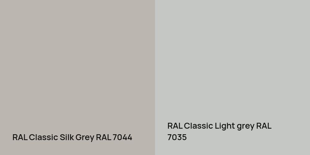 RAL Classic Silk Grey vs. RAL Classic  Light grey