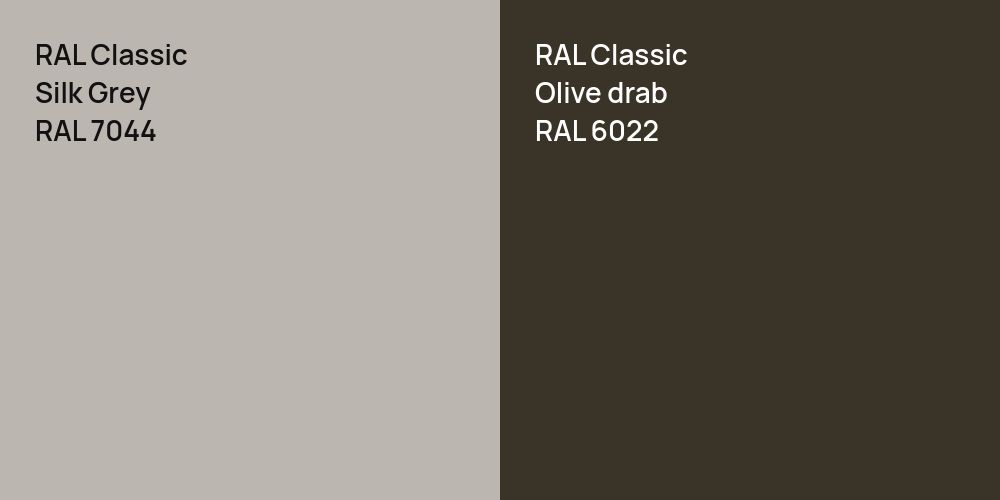 RAL Classic Silk Grey vs. RAL Classic  Olive drab