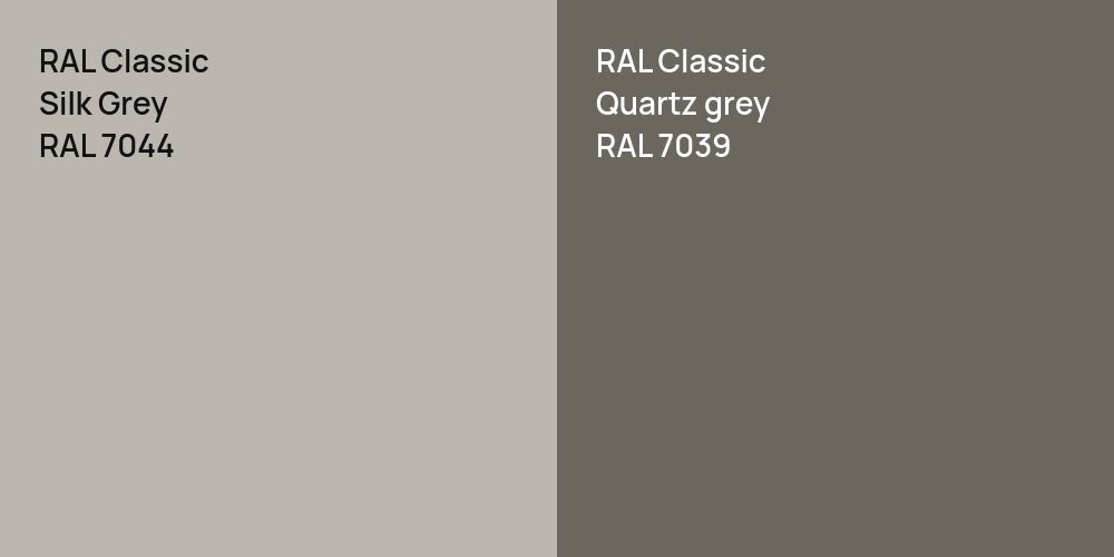 RAL Classic Silk Grey vs. RAL Classic  Quartz grey