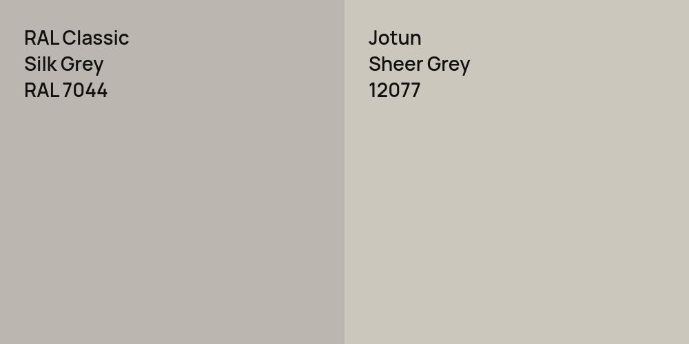 RAL Classic Silk Grey vs. Jotun Sheer Grey