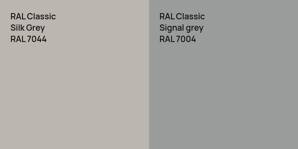 RAL Classic Silk Grey vs. RAL Classic  Signal grey