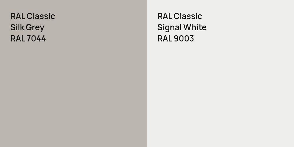 RAL Classic Silk Grey vs. RAL Classic Signal White