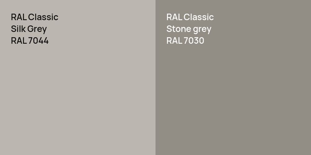 RAL Classic Silk Grey vs. RAL Classic  Stone grey