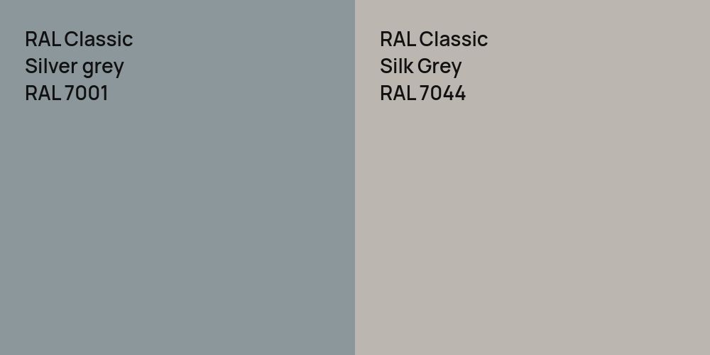 RAL Classic  Silver grey vs. RAL Classic Silk Grey