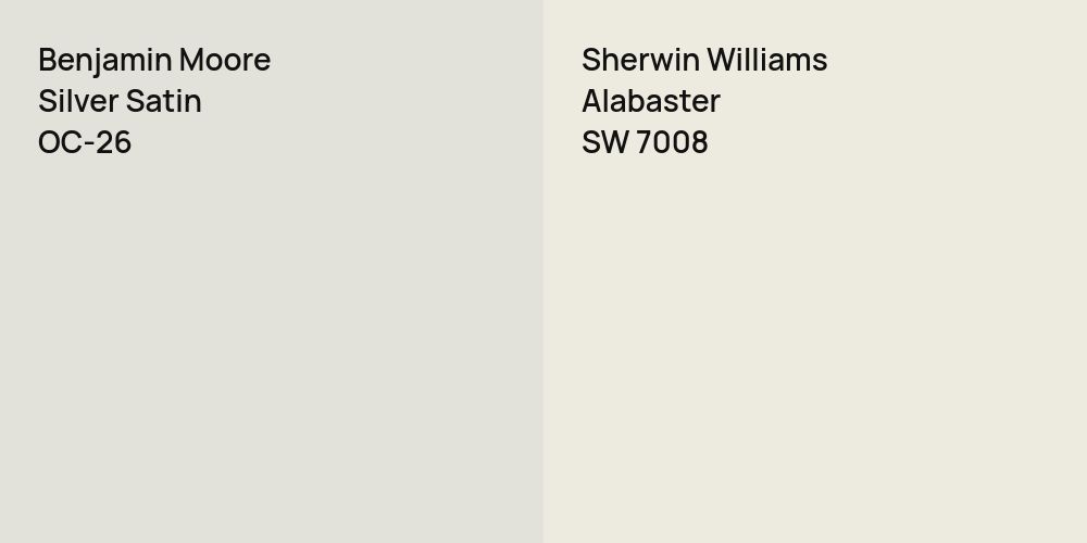 Benjamin Moore Silver Satin vs. Sherwin Williams Alabaster