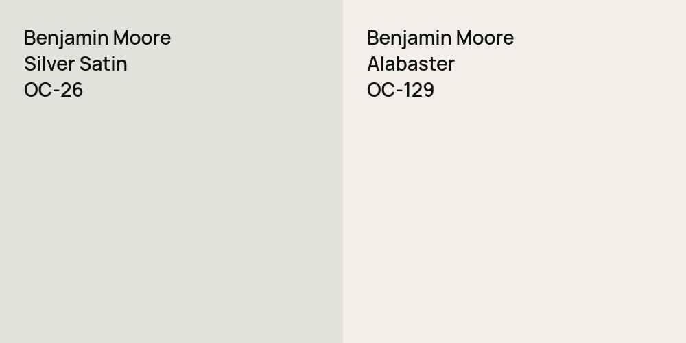 Benjamin Moore Silver Satin vs. Benjamin Moore Alabaster