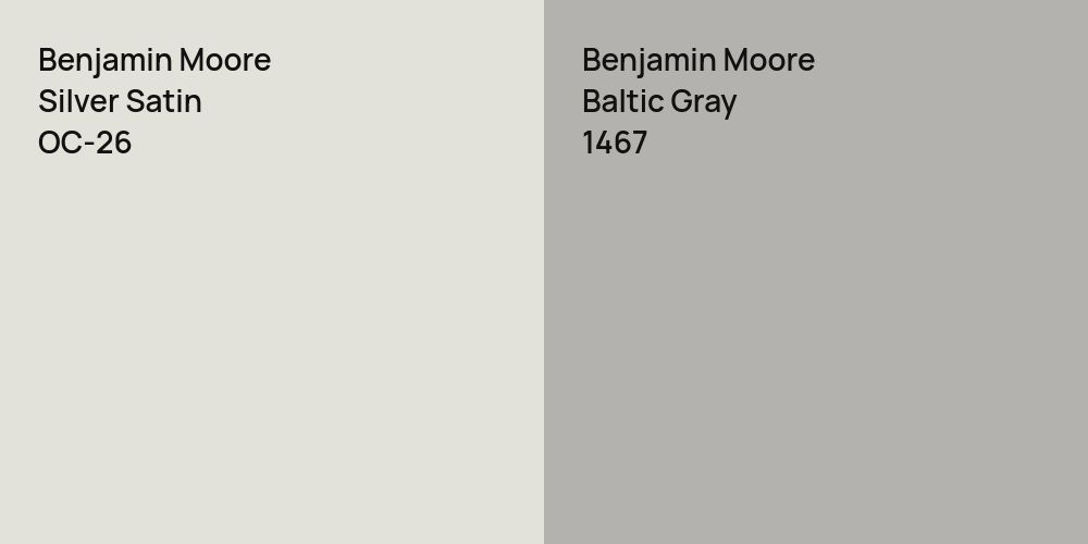 Benjamin Moore Silver Satin vs. Benjamin Moore Baltic Gray