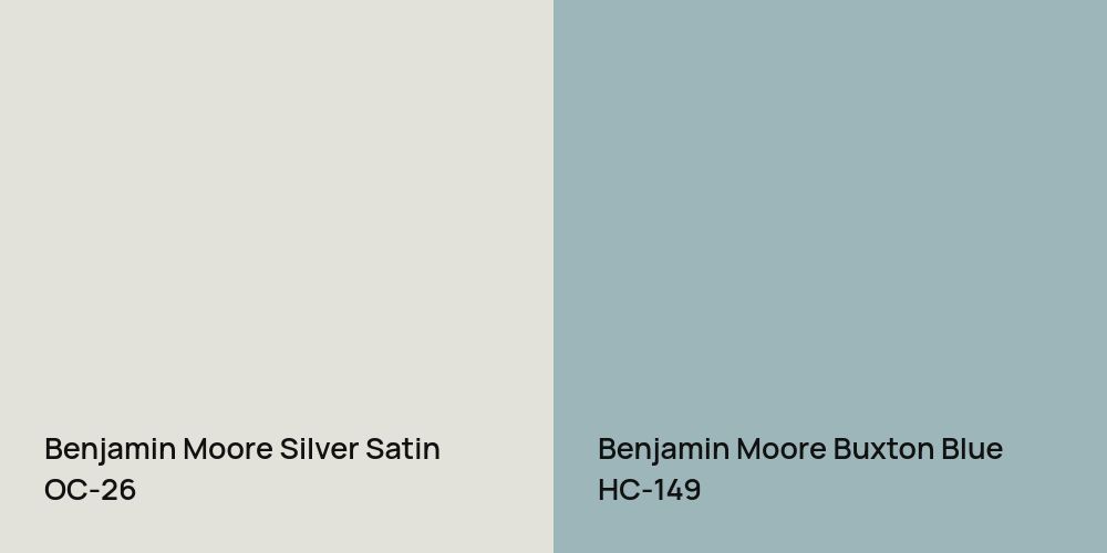 Benjamin Moore Silver Satin vs. Benjamin Moore Buxton Blue