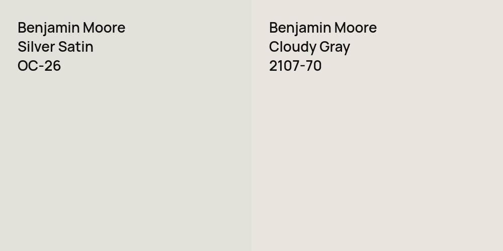 Benjamin Moore Silver Satin vs. Benjamin Moore Cloudy Gray