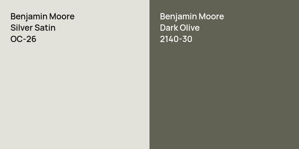 Benjamin Moore Silver Satin vs. Benjamin Moore Dark Olive