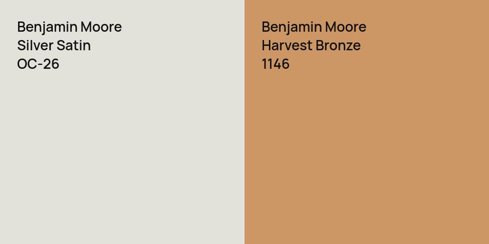 Benjamin Moore Silver Satin vs. Benjamin Moore Harvest Bronze