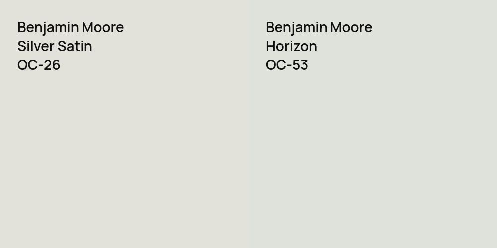 Benjamin Moore Silver Satin vs. Benjamin Moore Horizon