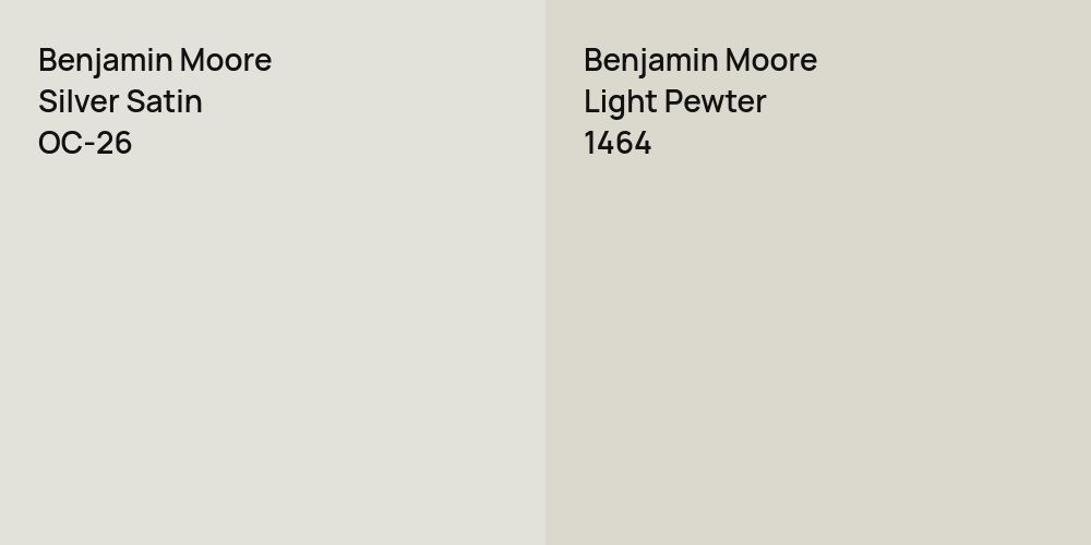 Benjamin Moore Silver Satin vs. Benjamin Moore Light Pewter