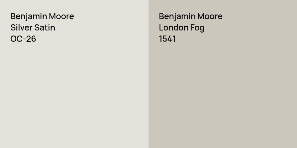 Benjamin Moore Silver Satin vs. Benjamin Moore London Fog