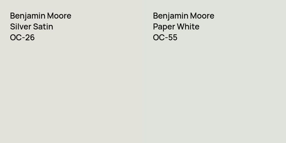 Benjamin Moore Silver Satin vs. Benjamin Moore Paper White