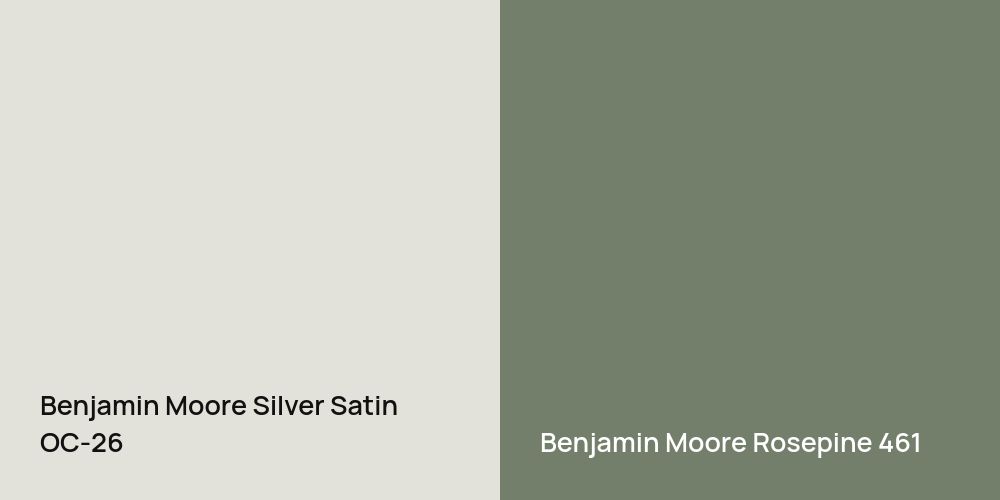 Benjamin Moore Silver Satin vs. Benjamin Moore Rosepine