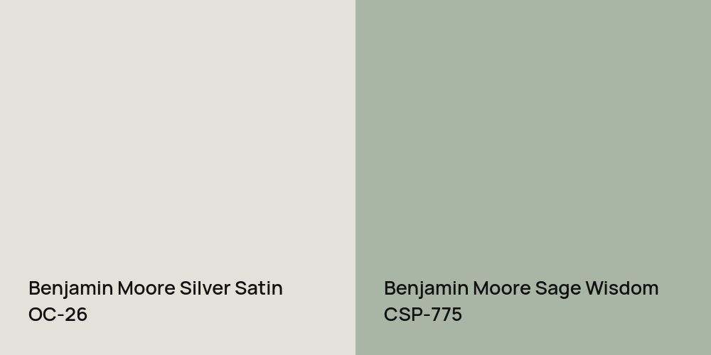 Benjamin Moore Silver Satin vs. Benjamin Moore Sage Wisdom