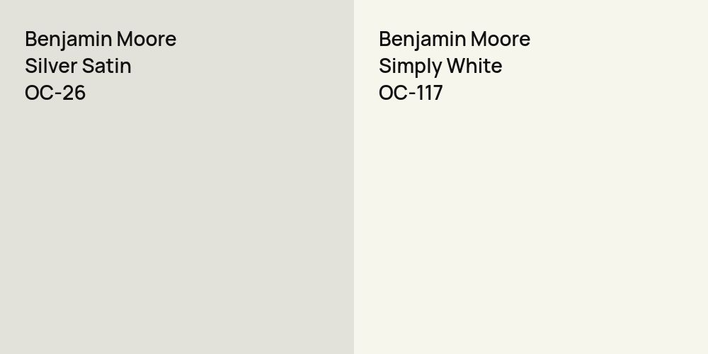 Benjamin Moore Silver Satin vs. Benjamin Moore Simply White