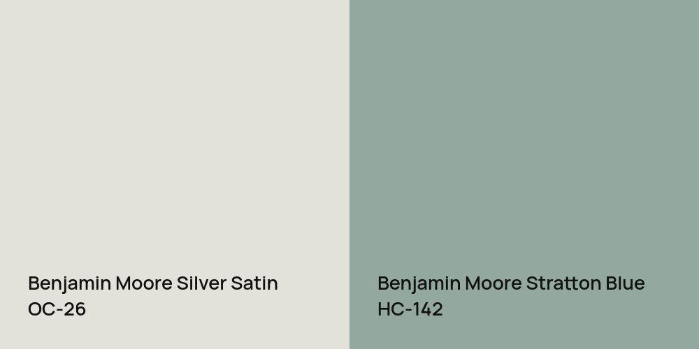 Benjamin Moore Silver Satin vs. Benjamin Moore Stratton Blue