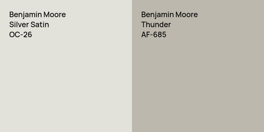 Benjamin Moore Silver Satin vs. Benjamin Moore Thunder