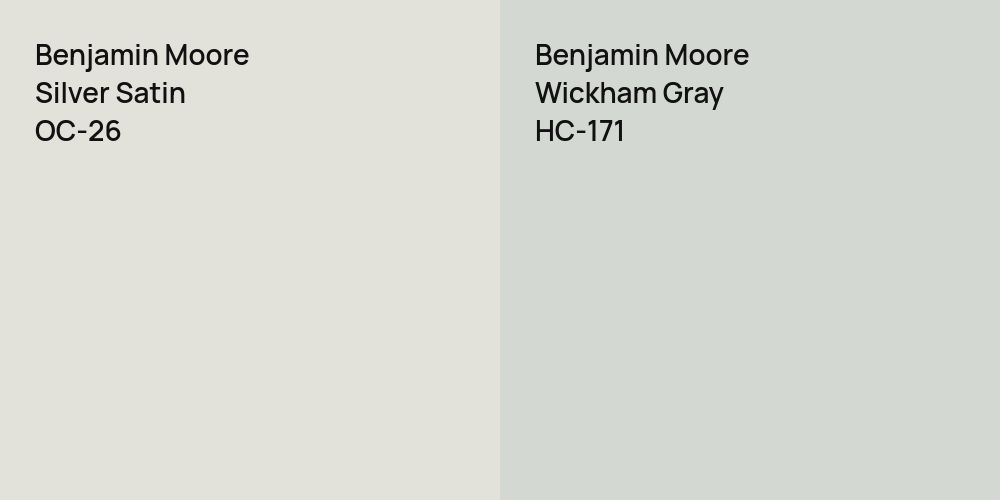 Benjamin Moore Silver Satin vs. Benjamin Moore Wickham Gray