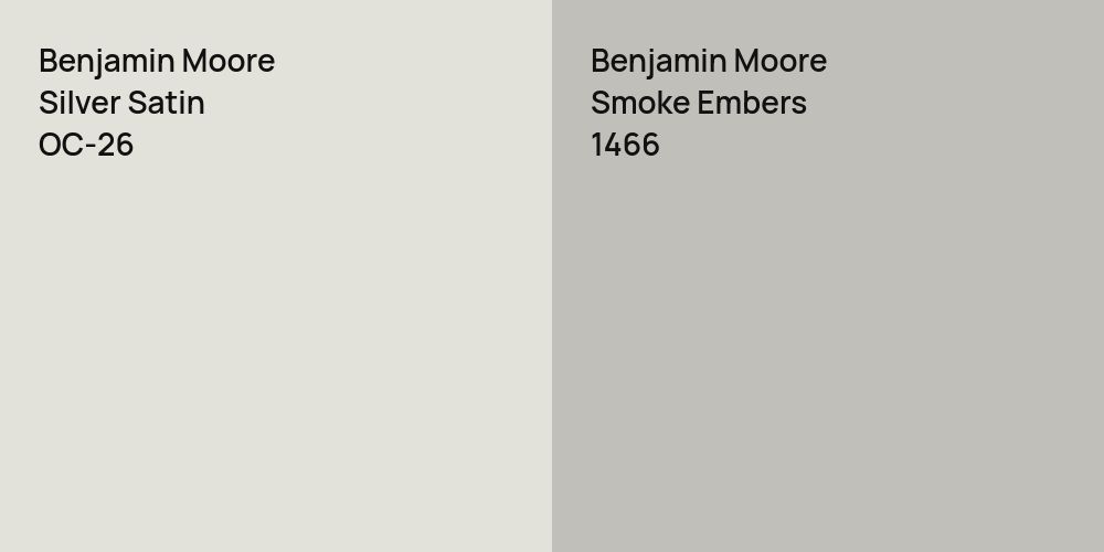 Benjamin Moore Silver Satin vs. Benjamin Moore Smoke Embers