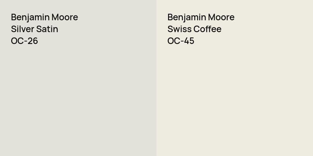 Benjamin Moore Silver Satin vs. Benjamin Moore Swiss Coffee