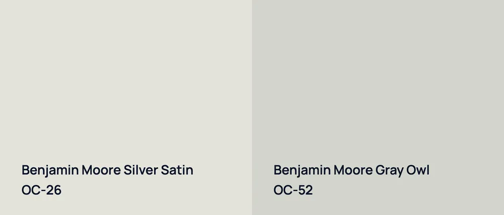 Benjamin Moore Silver Satin OC-26 vs Benjamin Moore Gray Owl OC-52