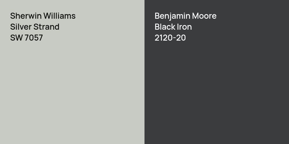 Sherwin Williams Silver Strand vs. Benjamin Moore Black Iron