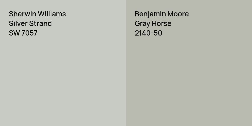 Sherwin Williams Silver Strand vs. Benjamin Moore Gray Horse