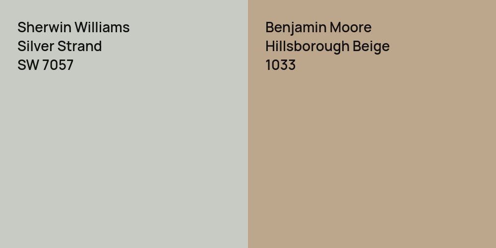 Sherwin Williams Silver Strand vs. Benjamin Moore Hillsborough Beige