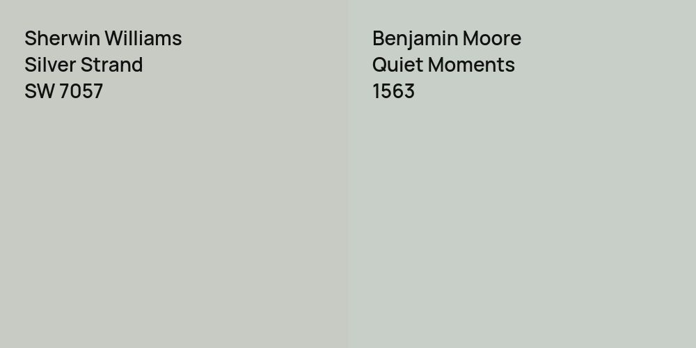 Sherwin Williams Silver Strand vs. Benjamin Moore Quiet Moments