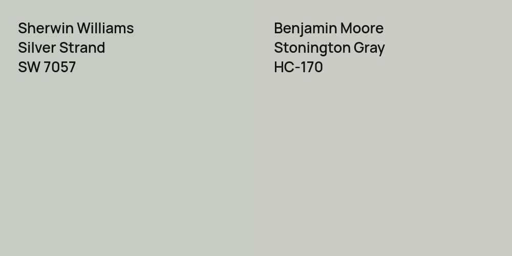 Sherwin Williams Silver Strand vs. Benjamin Moore Stonington Gray