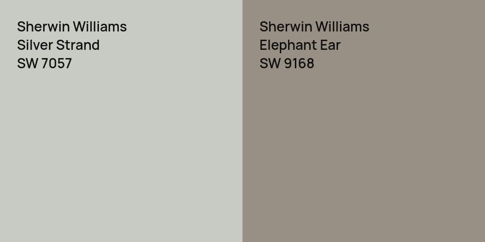 Sherwin Williams Silver Strand vs. Sherwin Williams Elephant Ear