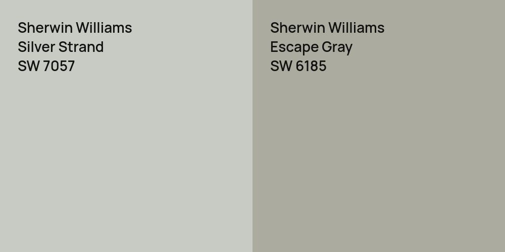 Sherwin Williams Silver Strand vs. Sherwin Williams Escape Gray