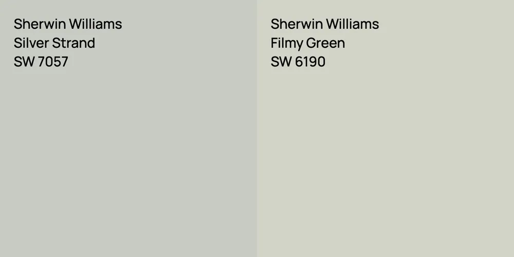 Sherwin Williams Silver Strand vs. Sherwin Williams Filmy Green