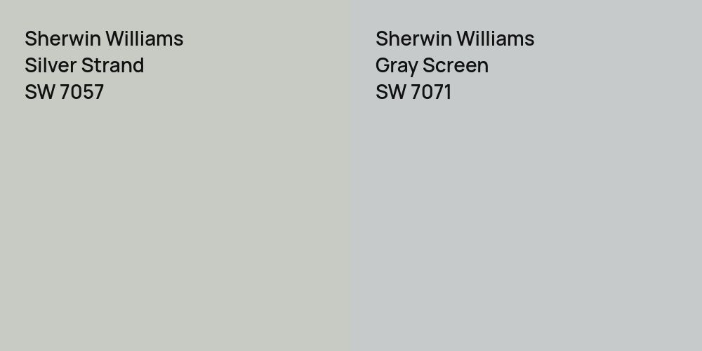 Sherwin Williams Silver Strand vs. Sherwin Williams Gray Screen